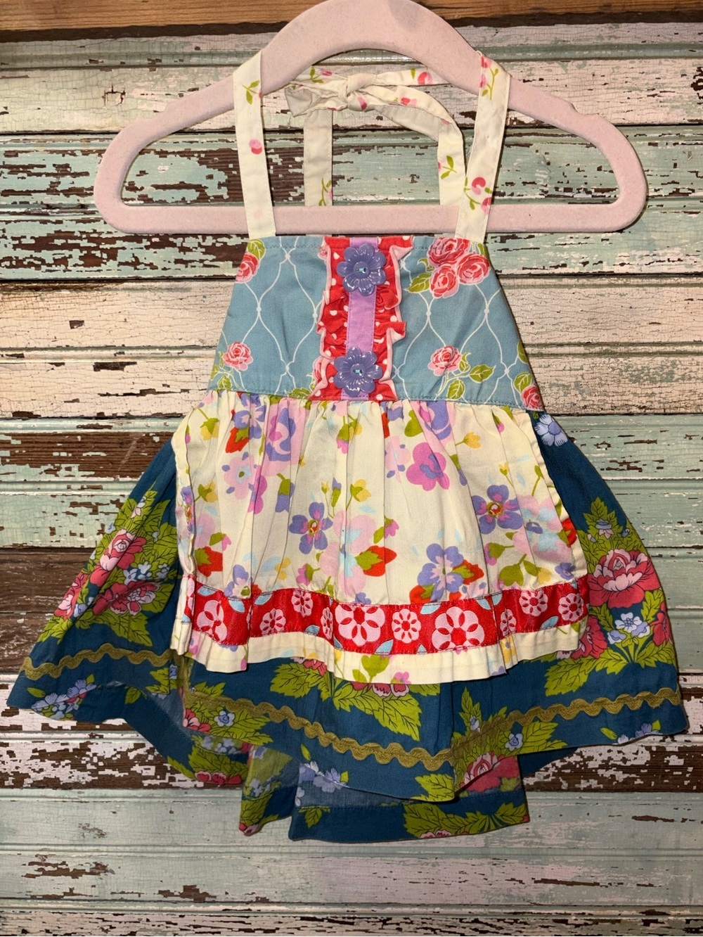 Matilda Jane Patchwork Floral Sundress with Apron Front - Multicolor